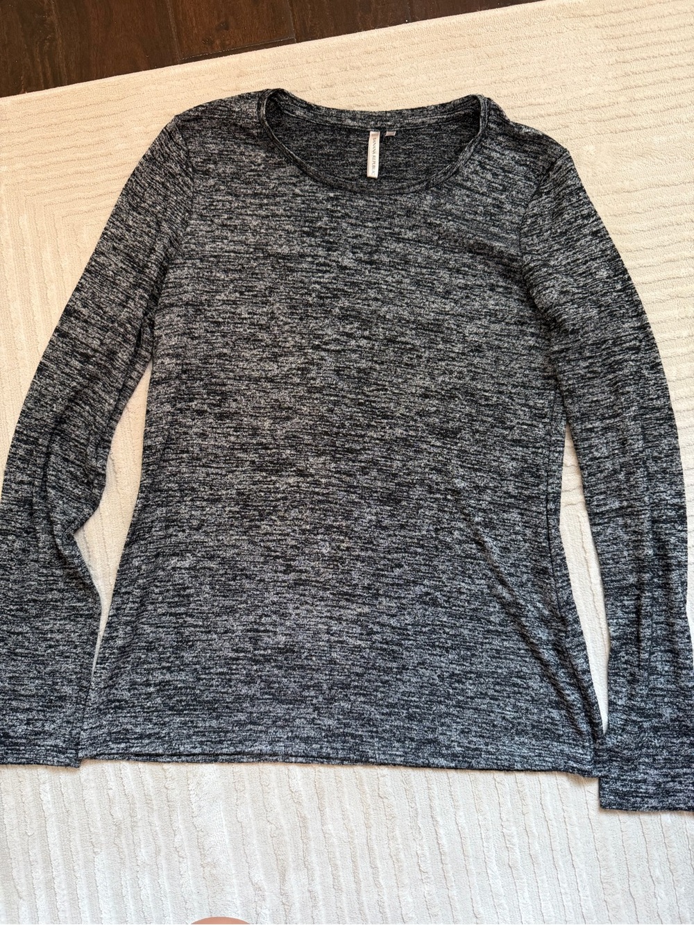 Banana Republic Women's Long Sleeve Crewneck Top - Charcoal Heather